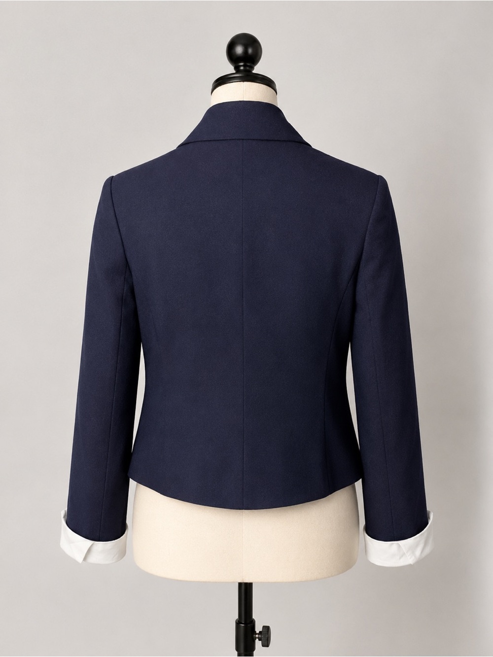 Zara Women's Cropped Double Breasted Blazer Navy Blue Size Small Tailored - Picture 2 of 8